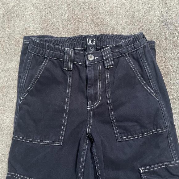 BDG Pants - BDG Pants Womens 26x32 Cargo Black White Skate Straight Relaxed utility Y2K